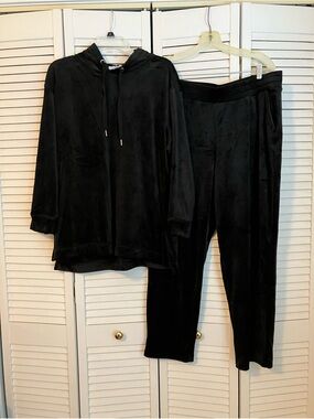 Magaschoni Velour Hoodie and Pants Set